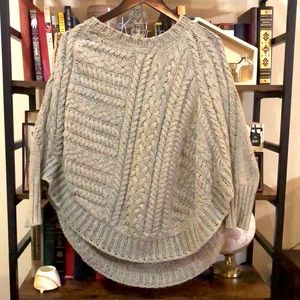 Anthropologie Gray Poncho Style Sweater